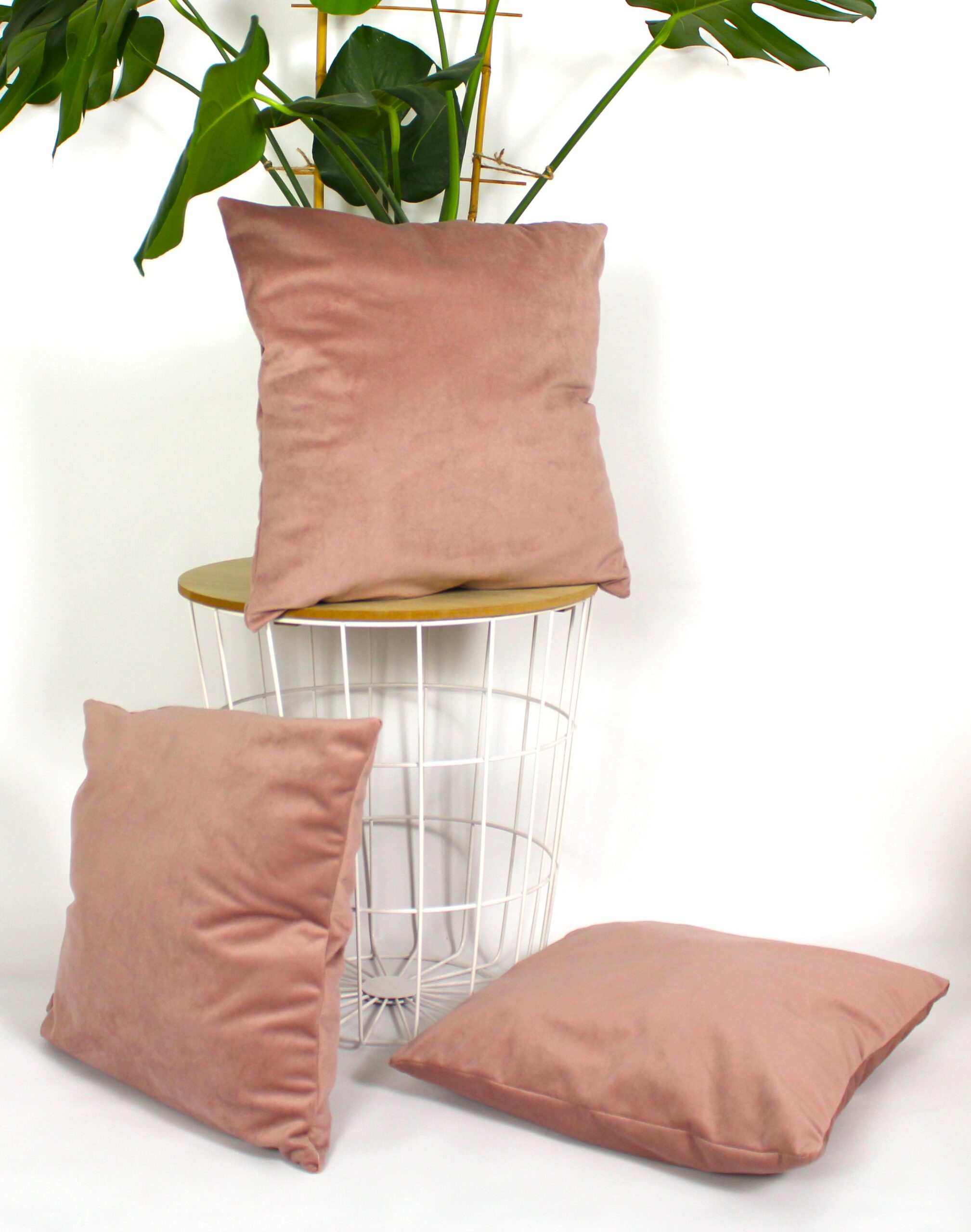 Poszewka na poduszkę welur pudrowy róż