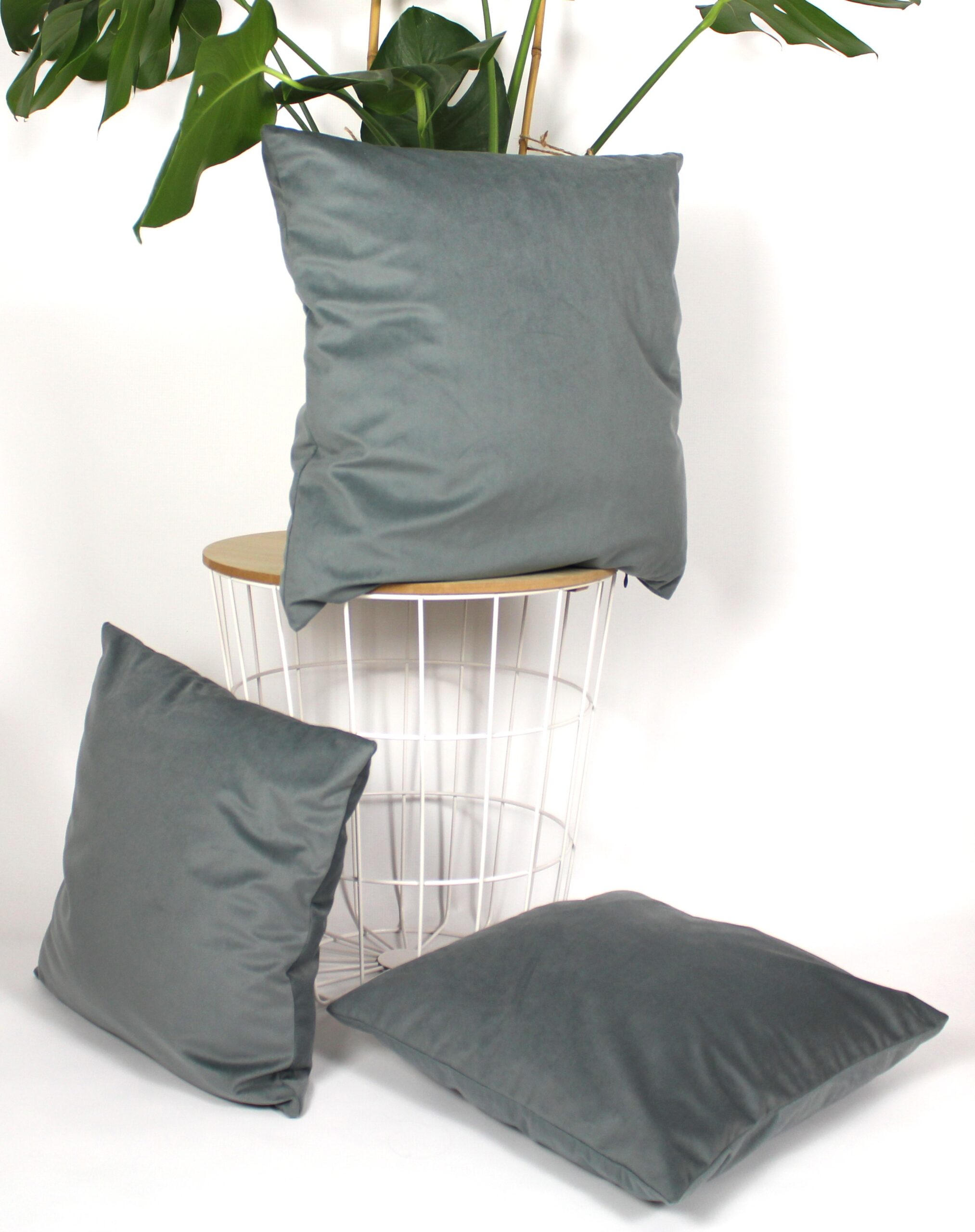 Poszewka na poduszkę welur szara